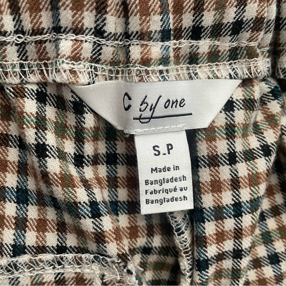 C by One Plaid Tie Pants - Picture 3 of 3